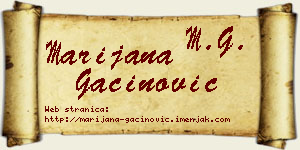 Marijana Gaćinović vizit kartica